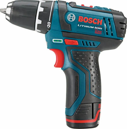 Side view of 12V Max Drill Driver Kit with Two Batteries and Charger, Three-Eighths Inch Chuck, Variable Speed mode.
