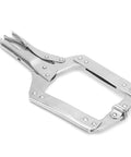 Heavy Duty Locking Pliers Quick Clamp for Woodworking and Welding C Shaped Jaw Holding Tool with Wide Mouth 14 Inch Grip One Hand Lock Durable Alloy Steel 1 Pack for Steady Boards and Metal Parts, 14-inch steel clamp