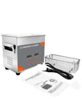 3L Digital Ultrasonic Cleaner Machine 180W Tank Bath With Heating & Timer with stainless steel body, digital controls, and cleaning basket.