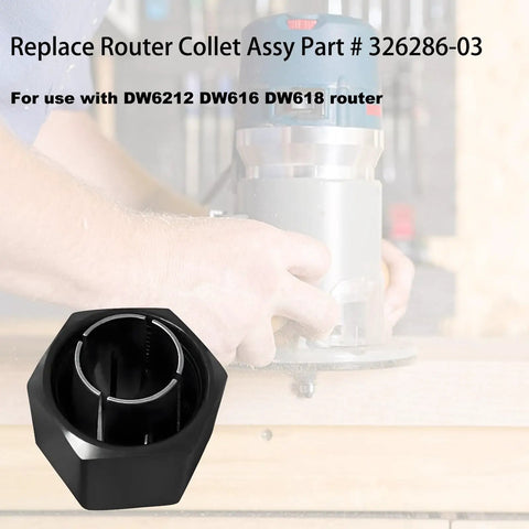 Half Inch Router Collet Replacement For Bosch 1617 1617EVS 1618 1618EVS 1613 1613EVS with Part # 326286-03 for smooth routing