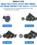 510 Piece Metric M3 M4 M5 Alloy Steel Socket Cap Screws And Nuts Kit With Hex Head Flat Head Bolts Black Oxide Finish
