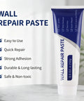 All-In-One Drywall Repair Kit With Scraper And Nozzle Extender For Fast Patch Jobs, white spackle paste tube, 250g