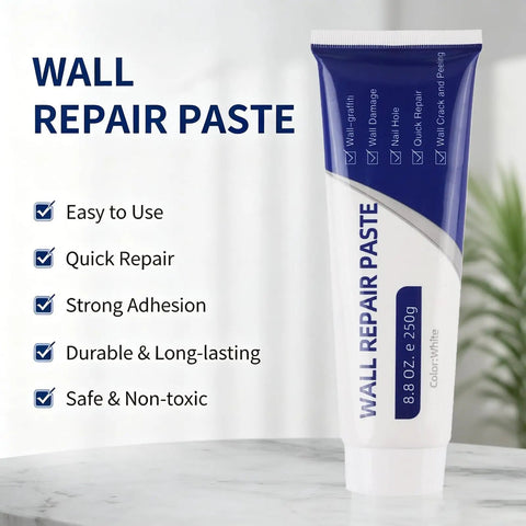 Drywall Repair Kit With Scraper And Quick Drying Mending Agent, DIY Friendly Patch Kit For Holes And Cracks, White Spackle Paste For Home Use, 250g Mending Agent, Includes 2 Pieces