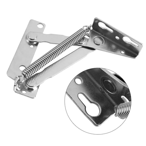 Heavy Duty Spring Hinge For Folding Sofa Bed And Cabinet Doors Tough As Nails Built From Stainless Steel With Plated Finish Two Pack 80 Degree Opening Angle Versatile Furniture Hardware Replacement, close-up angle of hinge detail.