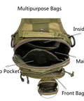 Go-To Tactical Sling Pack With Three Carry Styles Shoulder Bag Chest Sling And Hand Carry Outdoor Daypack pocket details