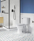 Champion Round Toilet Seat With Soft Close Quiet Lid For Nighttime Use Kid Safe Slow Close Feature in a modern bathroom
