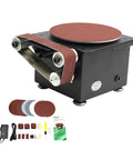 Heavy Duty 6 Inch Mini Disc Sander And Bench Belt Sander Combo, 7 Speed Adjustable Tabletop Grinder With 100W Motor, includes sanding discs.