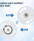 Intermediate Handle Assembly With Extra Ring For Rohl Pressure Balance Trim Shower Faucet Repair Part showing back and front views.
