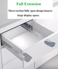21 Inch Undermount Drawer Slides With Soft Close And Full Extension, 100 Lb Capacity, 1 Pair, Includes Mounting Screws, 3D Locking Devices, Rear Mounting Brackets, No Fuss Setup installed in white drawer