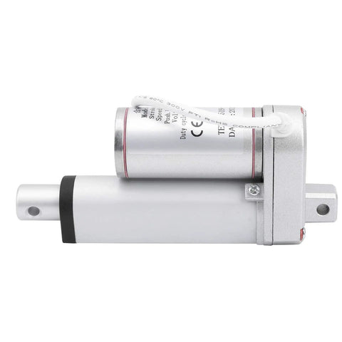 Heavy Duty Electric Linear Actuator Motor With 100 Kg Load Capacity And 12 Mm Per Second Speed, aluminum housing, side view.