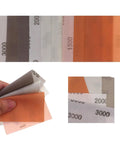 Super Fine 1200 Grit Hook Loop Sanding Discs With Dust Vent And Grip Backing For Wet Dry Polishing Sanding Papers, showing various grit sheets.
