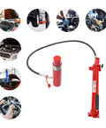 20-ton Porta Power hydraulic jack kit, red with hose and ram – front view