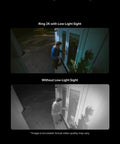 Comparison of Outdoor Battery Security Camera 2K Wide View With Ring Vision For Home Or Small Business in low light and standard mode
