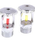 Rock Solid Brass Stainless Steel Fire Sprinkler Head With 57 68 79 93 Degree Adjustable Spray showing red and yellow fuses