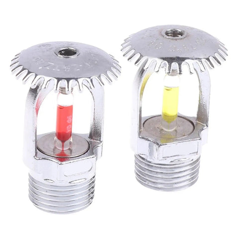 Rock Solid Brass Stainless Steel Fire Sprinkler Head With 57 68 79 93 Degree Adjustable Spray showing red and yellow fuses