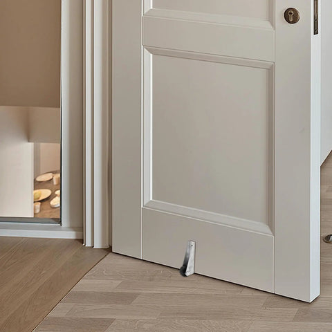 Heavy Duty Sliding Door Track Rollers With Long Stem Brackets Bombproof Reinforced Steel And Nylon Build No Sweat DIY Closet Hardware Replacement Black mounted on closet door.