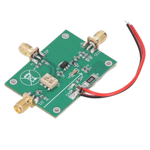Compact RF Passive Mixer Module with 40 dB Isolation for Upconversion and Downconversion Tasks, green circuit board.