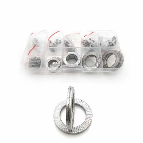 Heavy Duty Self Locking Washer Set M3 To M18 304 Stainless Steel Internal Teeth Lock Washers Assortment Kit 2 Pack For Vibration