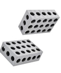 Precision Hardened Steel 2 4 6 Block Matched Pair Features 23 Heavy Duty Clamping Holes And.0003 Inch Accuracy angled view of setup blocks.