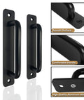 Front view of 10 Pack 8 Inch Matte Black Cabinet Pulls And Drawer Handles Stainless Steel Kitchen Hardware, durable finish