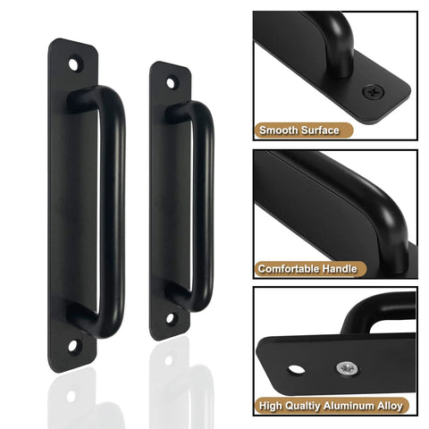 Front view of 10 Pack 8 Inch Matte Black Cabinet Pulls And Drawer Handles Stainless Steel Kitchen Hardware, durable finish
