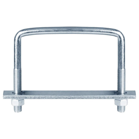 4 Pack 5 Inch Wide Square U Bolts Set With 1/2 Inch Thread, 5-1/8 Inch Long, Electro Galvanized Steel Construction