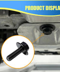 M6x24mm Hella Tough Auto Body Bolts Kit With Washers, showcasing a hex head fastener installed under a vehicle.