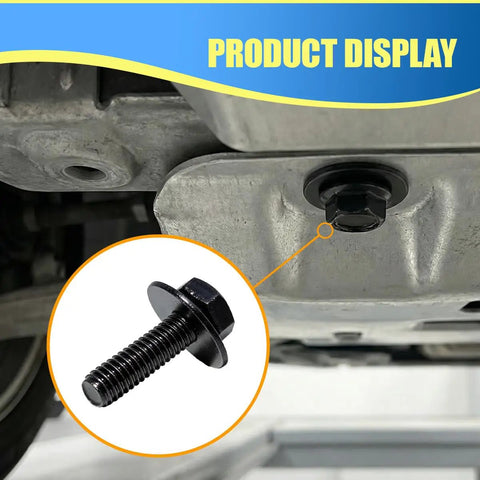 M6x24mm Hella Tough Auto Body Bolts Kit With Washers, showcasing a hex head fastener installed under a vehicle.