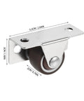 No Sweat Silent TPR Drawer Casters 4 Piece Heavy Duty Fixed Rolling Wheels For Office Cart And Cabinet Smooth Ride Replacement Hardware Flat Plate Mount Brackets, 5.2cm metal bracket with TPR wheel.