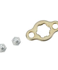 17 Tooth 428 Front Sprocket With 2 Chain Links Replacement Kit for Dirt Bikes, bolts and mounting plate close-up