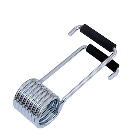 Grab These Four Pack Butterfly Spring Door Closers Featuring Slick Rubber Bumpers And A Universal Fit That Slides Right Onto Any Standard Hinge Pin For Whisper Quiet Self Closing Action On Closet Cabinet And Pantry Doors - close-up of a zinc alloy spring hinge.