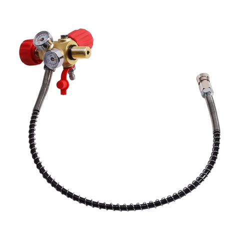 DIN Valve Scuba Adapter With Gauge M18x1.5 DIN Thread High Pressure 4500 Psi 300 Bar PCP Paintball Filling Station 24 Inch Hose
