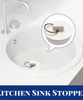 Heavy Duty Six Piece Rubber Drain Stopper Set For Bathroom Sink And Bathtub With Clearly Labeled Sizes And No Sweat Quick Swap White Zero Leak Bath Accessory in kitchen sink.