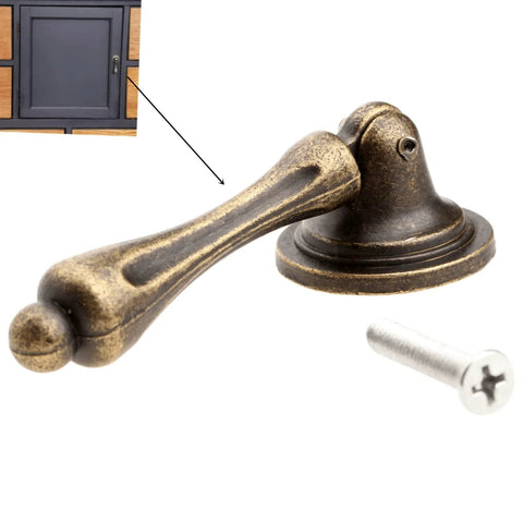Antique Bronze Single Hole Cabinet Pull For Wooden Furniture Cabinets Cupboards Drawers Wardrobes Doors 62x24mm 2.44x0.94 Inches Durable Zinc Alloy Handle Rust Resistant Vintage Style Hardware For Home Renovation with screw