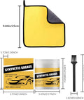 Heavy Duty Synthetic Grease Real Deal Formula Smooth As Butter includes yellow cleaning cloth and lubricant jar with brush for maintenance.