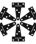 6 Pack Tee Hinge 2 Inch Heavy Duty T Strap Hinges Black For Barn Doors Gates Sheds Wooden Fences Wrought Iron Rustproof Hardware