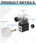 Dope Pneumatic Solenoid Valve For CNC Machines And Industrial Gear, 24V DC, aluminum body, electric wire, and retaining nut details