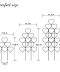 Diagram of Stackable Metal Garden Trellis Set for Indoor and Outdoor Climbing Plants Dope 3 Pack Plant Support sizes