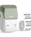 Slick Durable Portable Label Maker Machine With Wireless Bluetooth Pc App For No Sweat Home Organization And School Storage Includes Self Adhesive Tape Rolls In Green White.