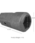 Boss Level Auger Bit Repair Hub, Built For Daily Outdoor Work, 2 inch hex, 11 lb cast alloy tool for drive shaft repair.