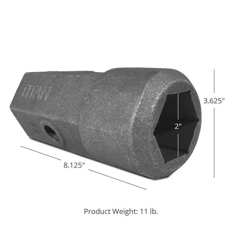 Boss Level Auger Bit Repair Hub, Built For Daily Outdoor Work, 2 inch hex, 11 lb cast alloy tool for drive shaft repair.