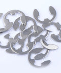 Close-up of 400 Piece Stainless Steel E Shaped Snap Ring Kit M1.5 To M15 Retaining Rings For Shaft Grooves, Wear Resistant Clip Set