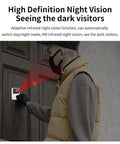 Person at door using Wireless Video Doorbell Camera With 4.3 Inch IPS Screen No Sub Needed HD Night Vision Two Way Audio Auto