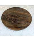 12 Inch Walnut Lazy Susan Turntable Serving Tray With Non Slip Rotating Base on marble countertop