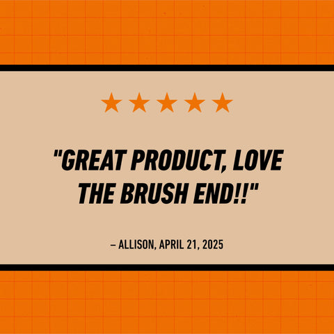 Customer review highlighting the effectiveness of All Purpose Clear Super Glue with Brush and Precision Nozzle, rated 5 stars.