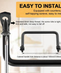 Close-up of Matte Black 4 Inch Cabinet Pull with screws, showing easy installation for cabinets, doors, drawers, cutting boards.