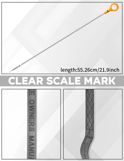 Dodge Challenger Charger Magnum 3.5L V6 Engine Oil Dipstick Replacement, length 55.26cm/21.9inch, clear scale mark, 2005-2010 Chrysler 300 V6 RWD