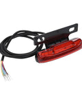 Must Have E Bike Rear Light For 36 Volt Or 48 V Batteries With 6 Pin Connector Plug And Super Bright Led Tail Lamp That Flashes Brake Signal At Night For Maximum Safety On The Road. red ABS e-bike rear light with 6-wire cable