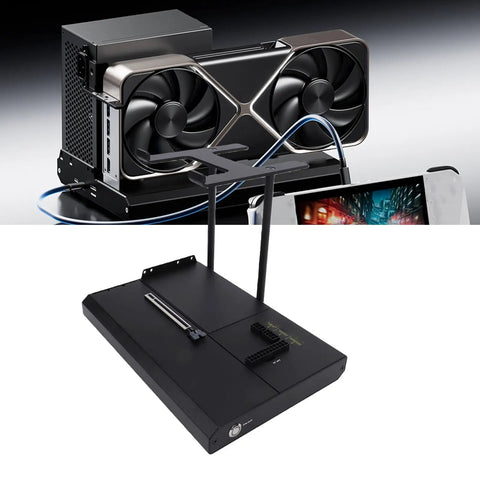 Kickass External Gpu Dock Station Featuring Ocuklink Pcie 4.0 X4 64Gbps Transfer, Plug And Play Pcie X16 Bay with heavy-duty design.