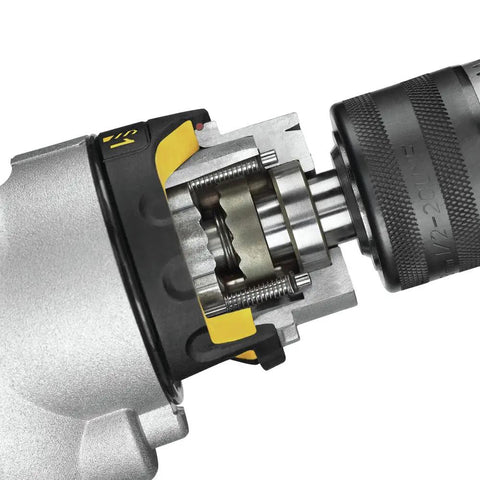 Close-up of internal gears of Beefy One Half Inch 10 Amp Hammer Drill With Pistol Grip And Dual Mode For Masonry Wood And Steel